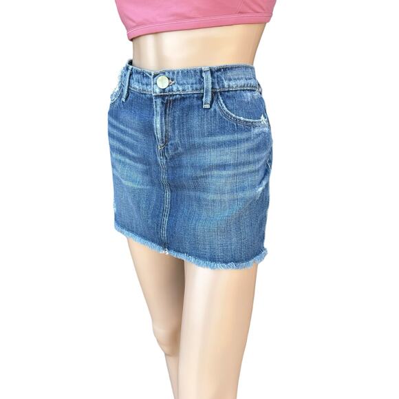 New Goldsign Sinner Women's Frayed Distressed Whiskered Denim Mini Skirt Size 28 - Picture 3 of 12